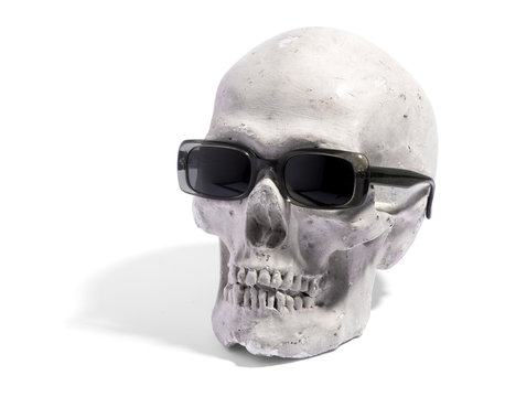 Fun image of a skull wearing sunglasses