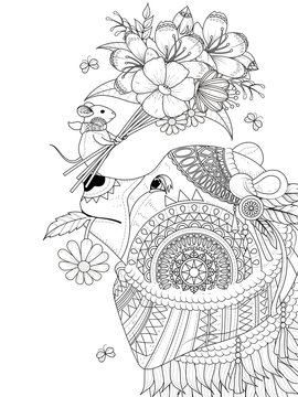 Bear Adult Coloring Page