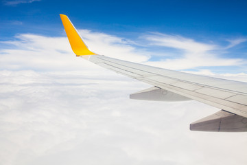 Obraz premium View of cloud sky of airplane from window