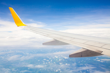 Obraz premium View of cloud sky of airplane from window