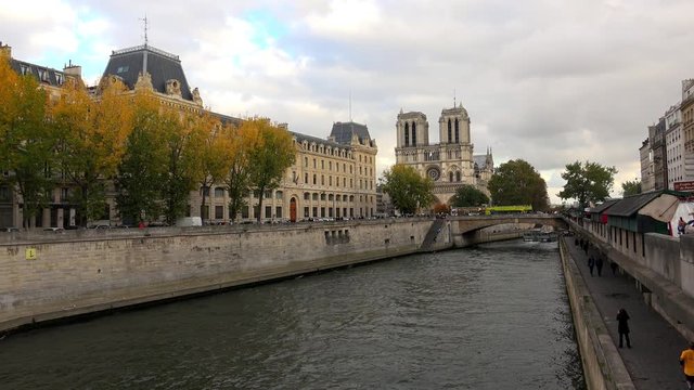 Notre Dame Cathedral de Paris. France. Shot in 4K (ultra-high definition (UHD)).
