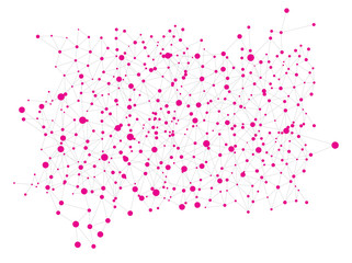 lines and mauve circles in techno space map