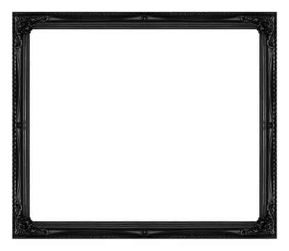 Antique picture black frame isolated on white background