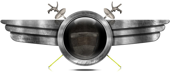 Fencing Sport - Metal Symbol with Wings