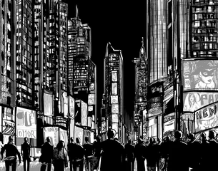 Poster Interpretatie van Times Square in New York © Isaxar