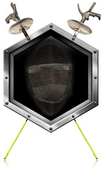 Fencing Sport - Metal Hexagonal Symbol