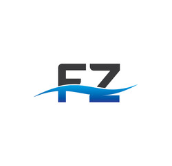 fz initial logo with swoosh blue and grey