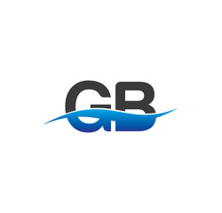 gb initial logo with swoosh blue and grey