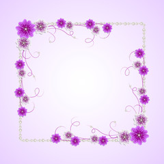 Floral frame with pearls
