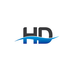 hd initial logo with swoosh blue and grey