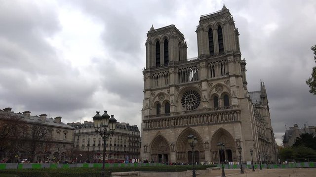 Notre Dame Cathedral de Paris. France. Shot in 4K (ultra-high definition (UHD)).
