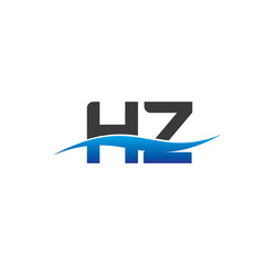Fototapeta premium hz initial logo with swoosh blue and grey