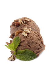chocolate ice cream with hazel nuts