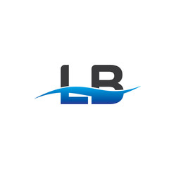 lb initial logo with swoosh blue and grey