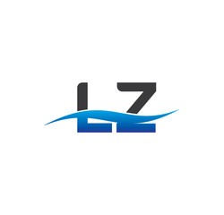 lz initial logo with swoosh blue and grey