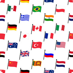 color flags of different country seamless pattern eps10