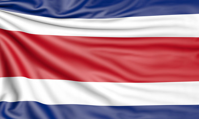 Flag of Costa Rica, 3d illustration with fabric texture
