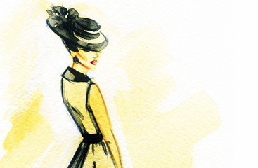 Beautiful woman face. fashion  illustration
