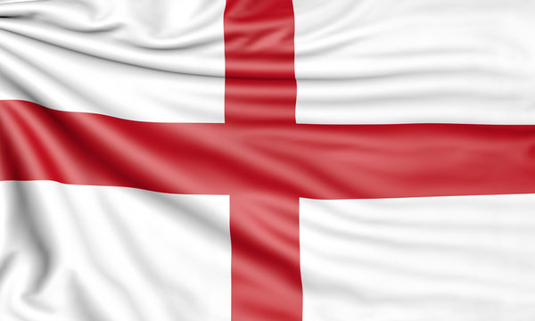Flag of England, 3d illustration with fabric texture