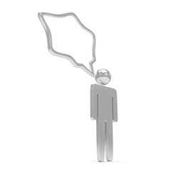 3d man with talk bubbles isolated over a white background. 3d rendering.