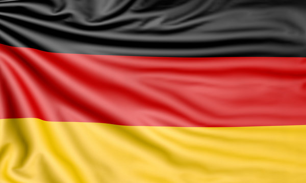 Flag of Germany, 3d illustration with fabric texture