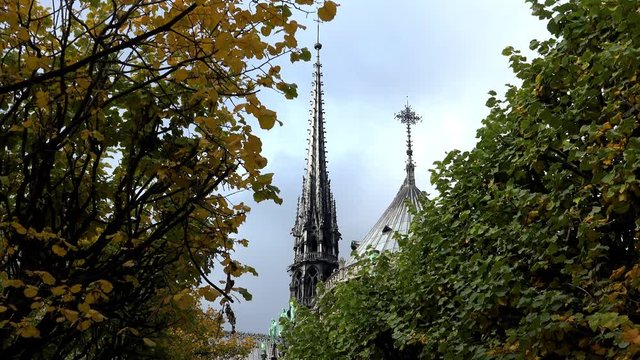 Notre Dame Cathedral de Paris. France. Shot in 4K (ultra-high definition (UHD)).
