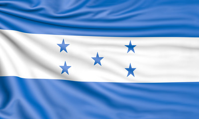 Flag of Honduras, 3d illustration with fabric texture