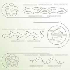 Outline infographics, charts and graphs
