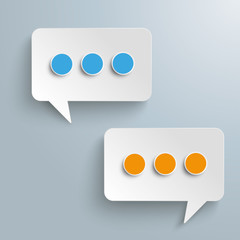 2 Rechteckige Sprechblasen als Messengersymbol