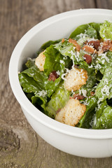 cropped bowl with caesar salad