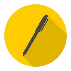 Pen icon with long shadow