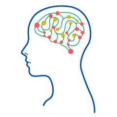 Color Women Brain Illustration / Women Brain Think Colorful Illustration