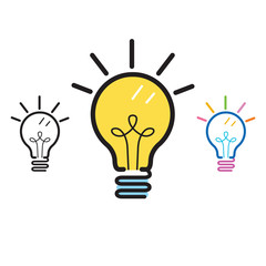 Electric Bulb Illustration / Outline of Electric Bulb Illustration