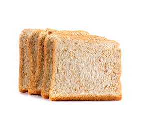 bread slices on white background