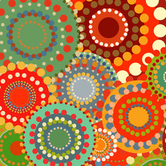 Textile color retro background ornament circles