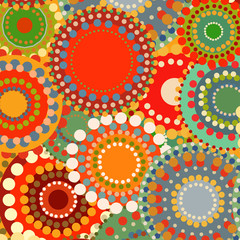 Textile color retro background ornament circles