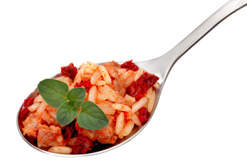 Spoom of boiled rice (risotto)