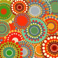 Textile color retro background ornament circles