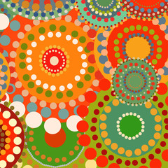 Textile color retro background ornament circles