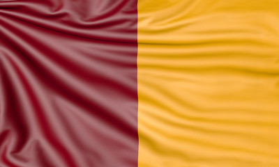 Flag of Rome, 3d illustration with fabric texture