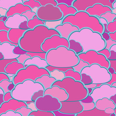 vector cloud background, seamless pattern