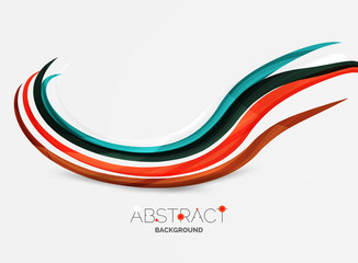 Fototapeta premium Color stripes with shiny light effects, wave line abstract background