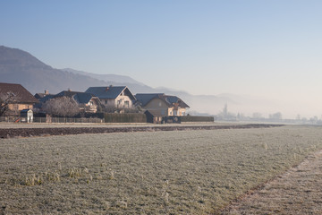 foggy countryside landscape