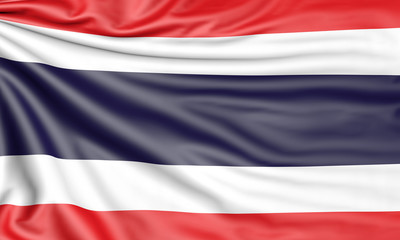 Flag of Thailand, 3d illustration with fabric texture