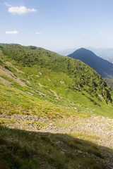 Fototapeta na wymiar summer landscape of Marmarosy mountains range of Carpathian mountains on the Ukraine and Romania border