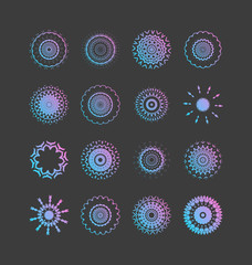 Ethnic mystical pattern with triangle and circles. 