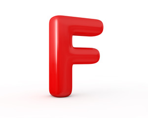 Inlate shiny red letter, 3d illustration.