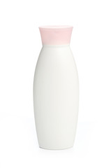a white plastic bottle on a white background