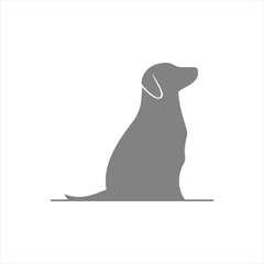 Vector silhouette of a dog