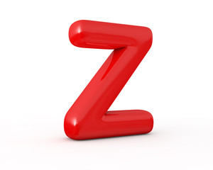 Inlate shiny red letter, 3d illustration.